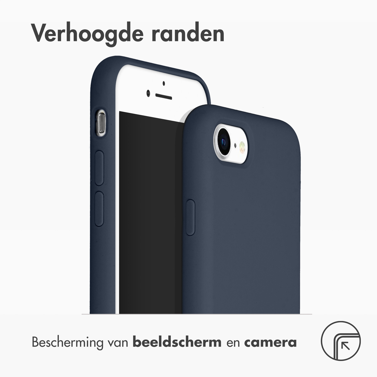 ACCEZZ Liquid Silicone Backcover - Geschikt voor Apple iPhone SE (2022 / 2020) / 8 / 7 - Telefoonhoesje voor Apple iPhone 7/ iPhone 8/ iPhone SE (2020)/ iPhone SE (2022) Donkerblauw
