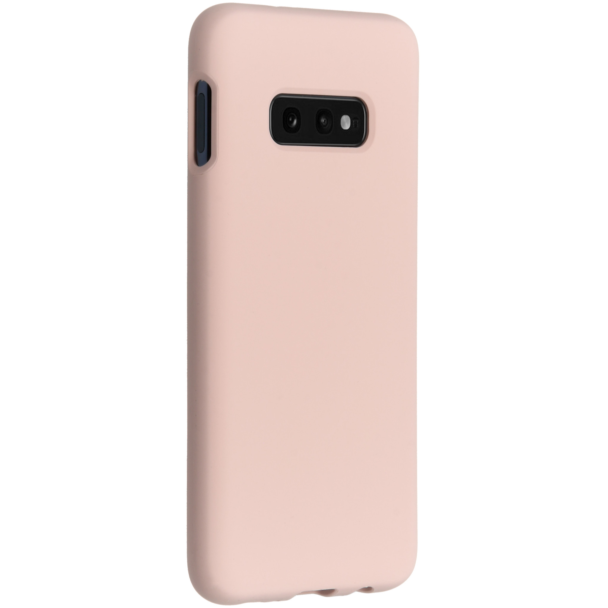 Een roze telefoonhoesje met drie camera's aan de achterkant.