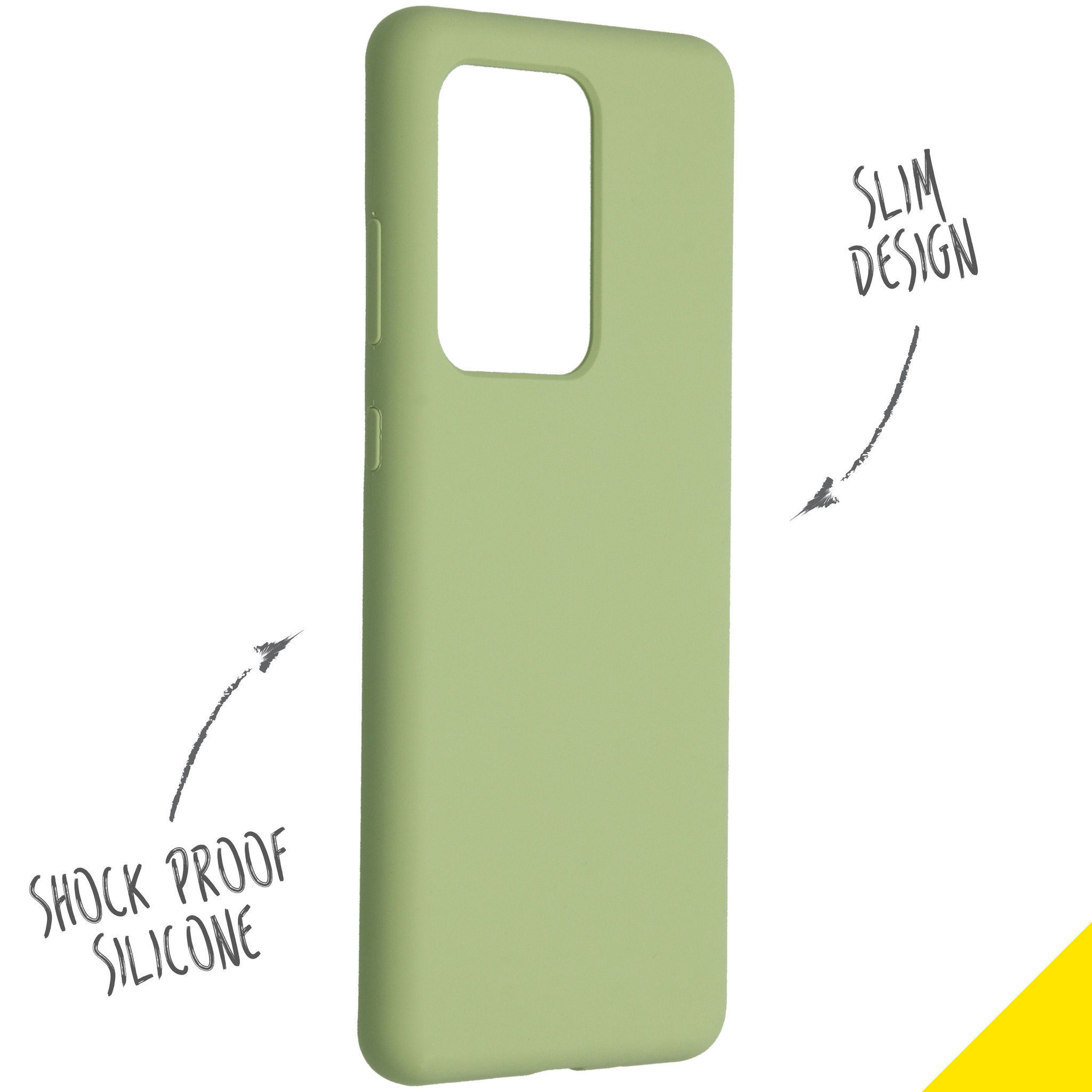 Groene telefoonhoes met slank ontwerp en schokbestendige siliconen.