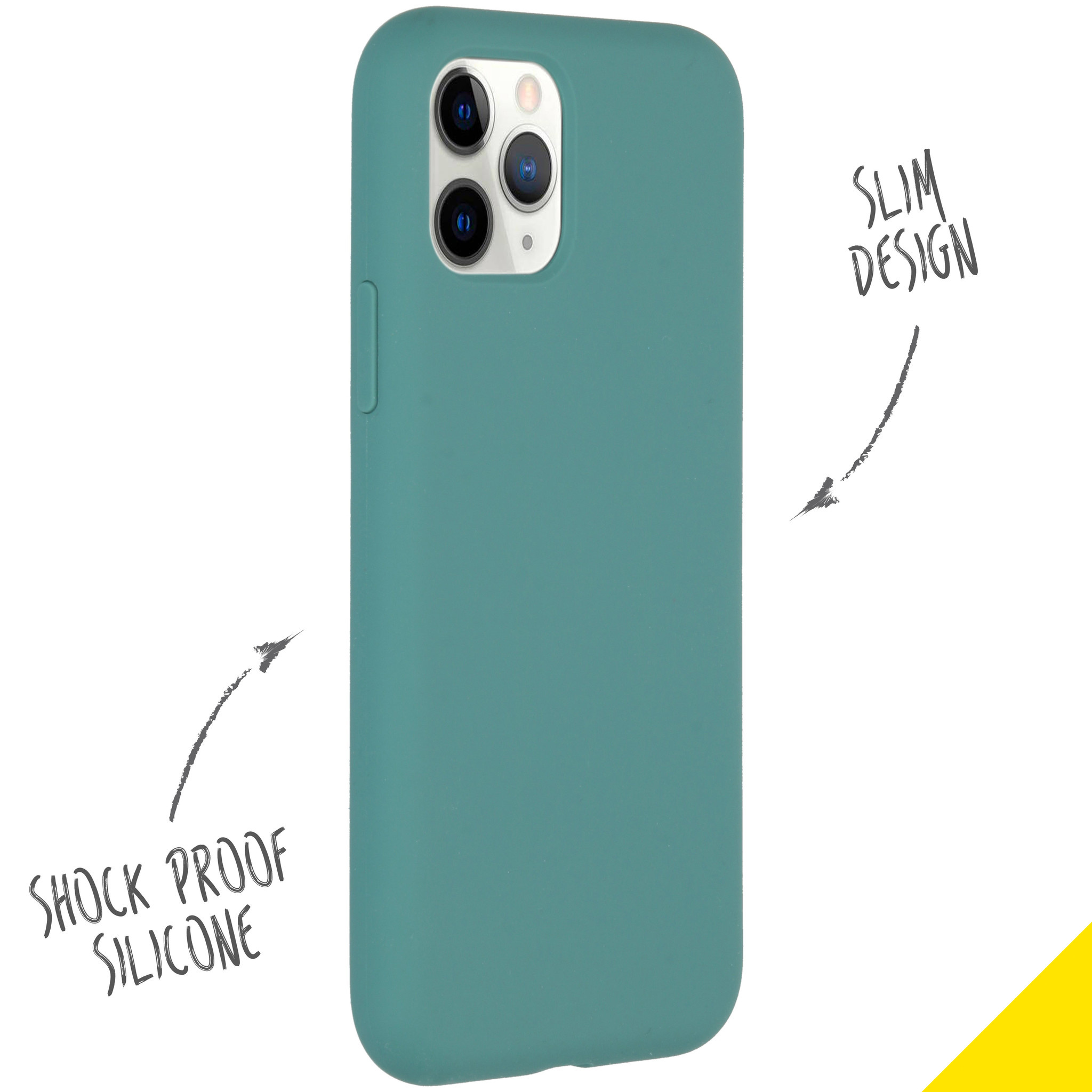 Blauwgroene telefoonhoes. De hoes is gemaakt van schokbestendige siliconen. Het ontwerp is slank.