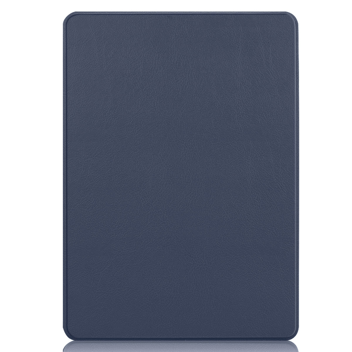 Closed navy blue tablet cover with a smooth surface.