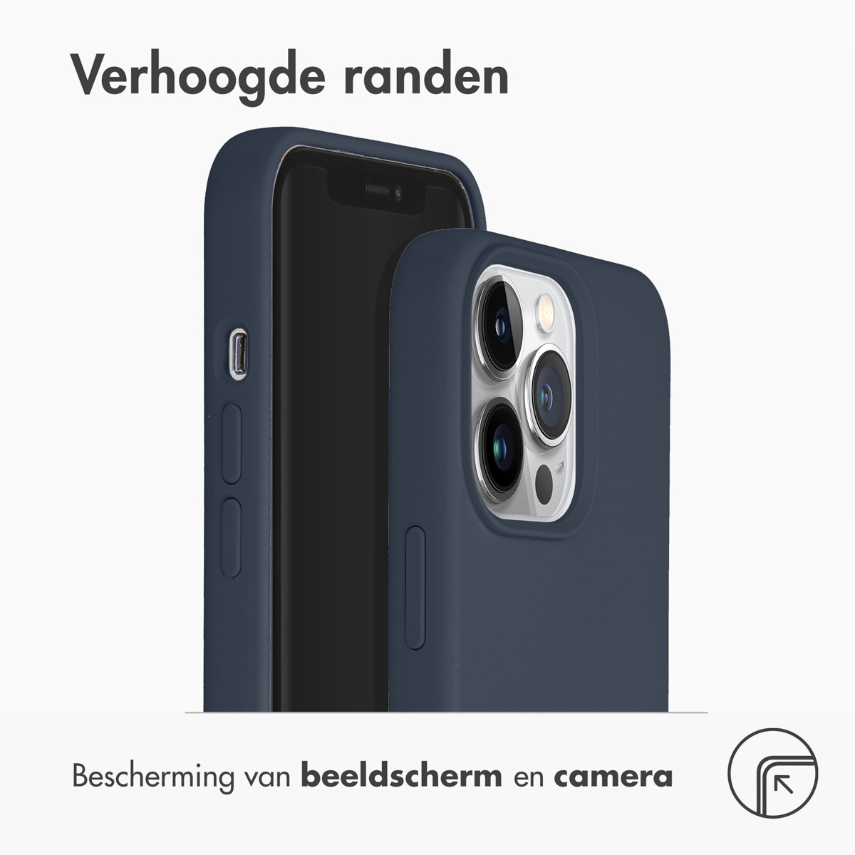 ACCEZZ Liquid Silicone Backcover met MagSafe - Geschikt voor Apple iPhone 13 Pro - Telefoonhoesje voor Apple iPhone 13 Pro Donkerblauw