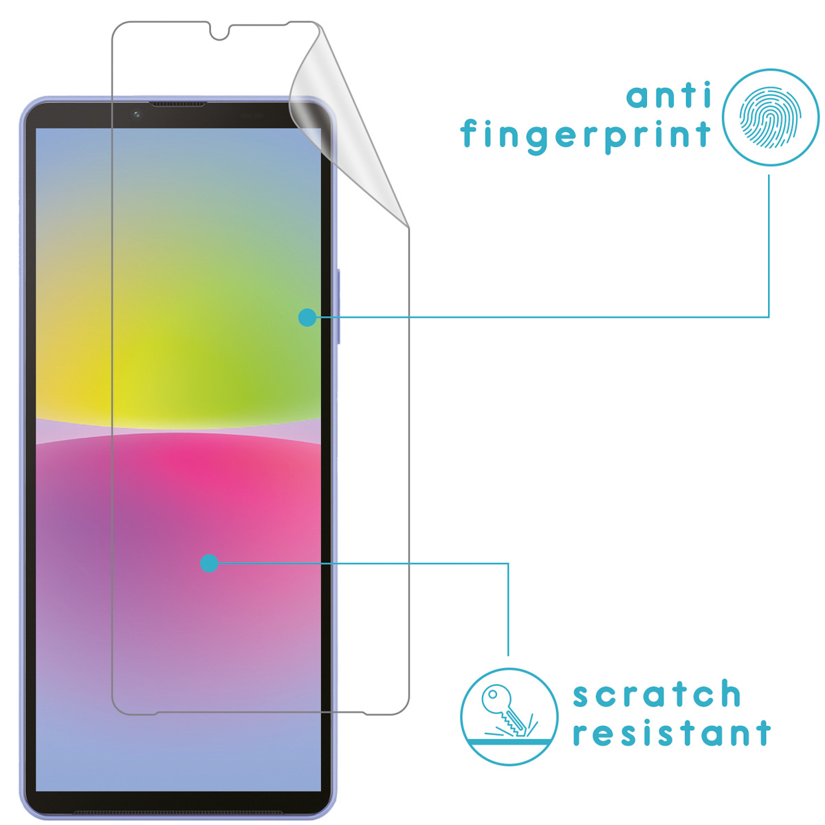 Tablet with a screen protector. Features: anti-fingerprint, scratch resistant.