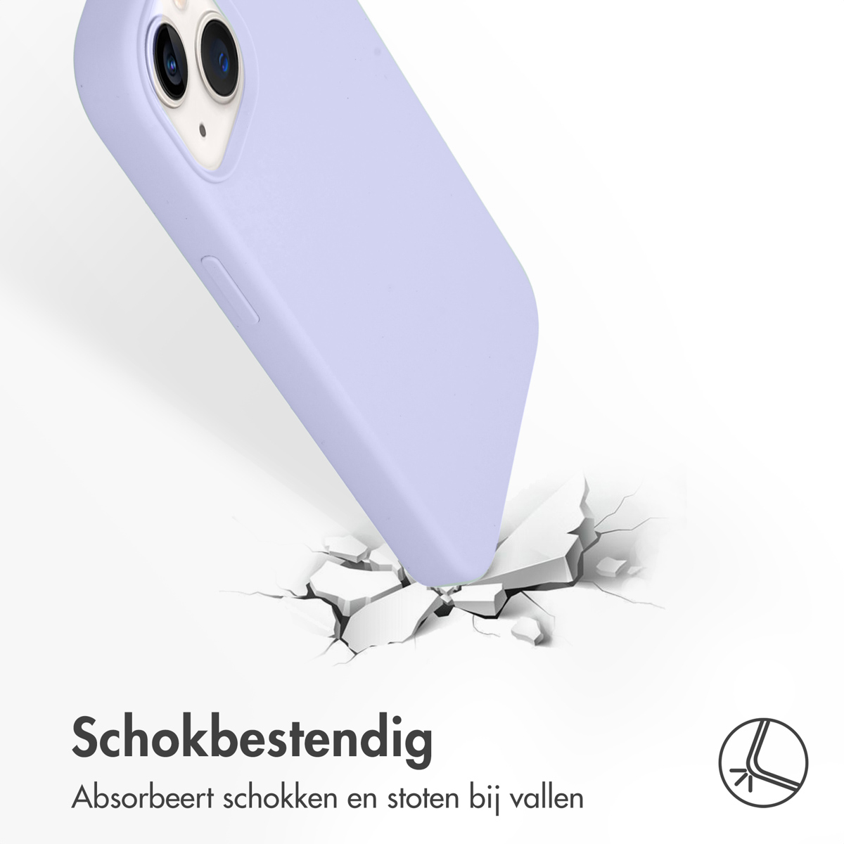 Zwarte telefoonhoes met het woord 'fuckoff' in het wit. Het is gemaakt van zachte siliconen.