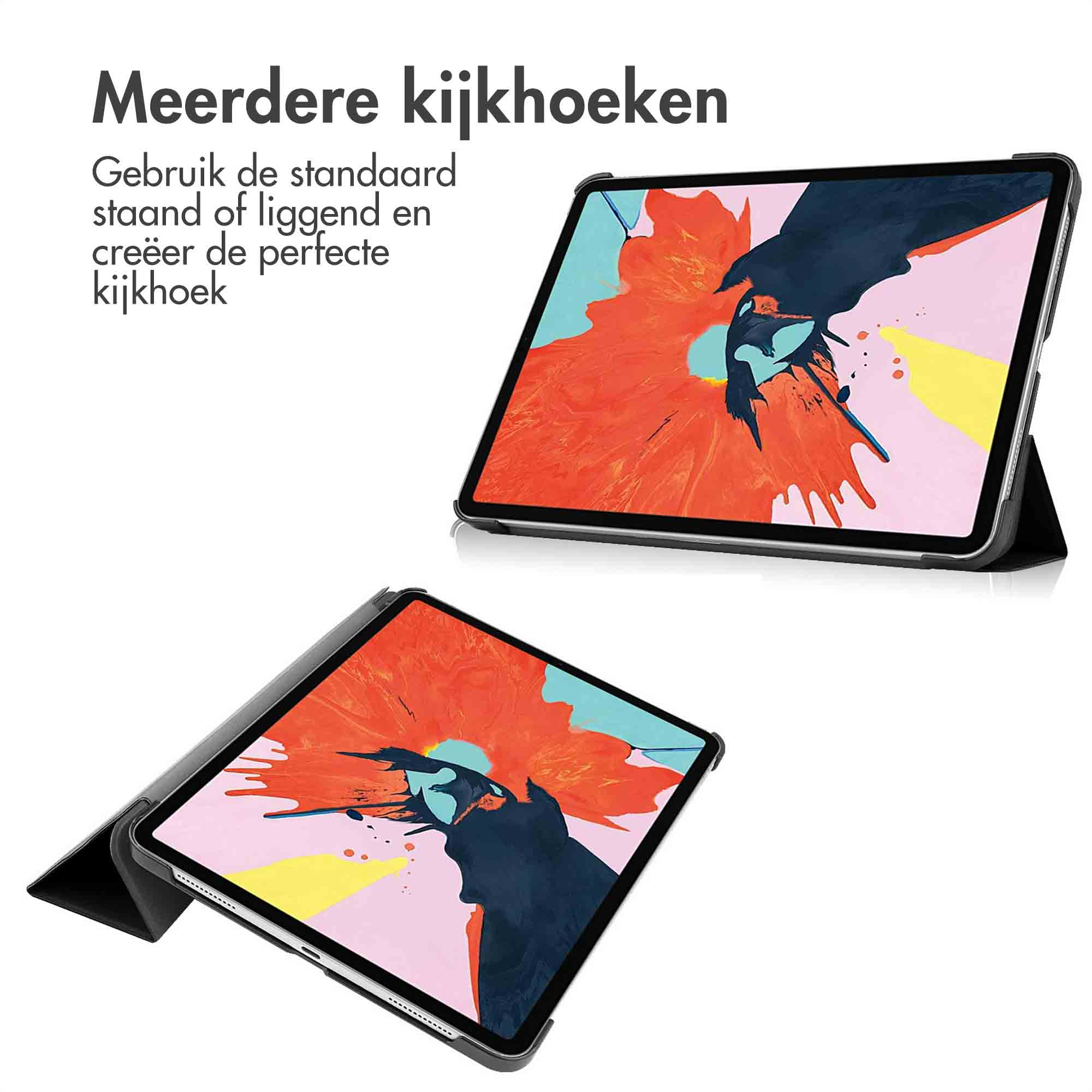 IMOSHION Custodia Protettiva Bookcover Trifold Custodia per tablet Copertina per Apple Ecopelle, Nero