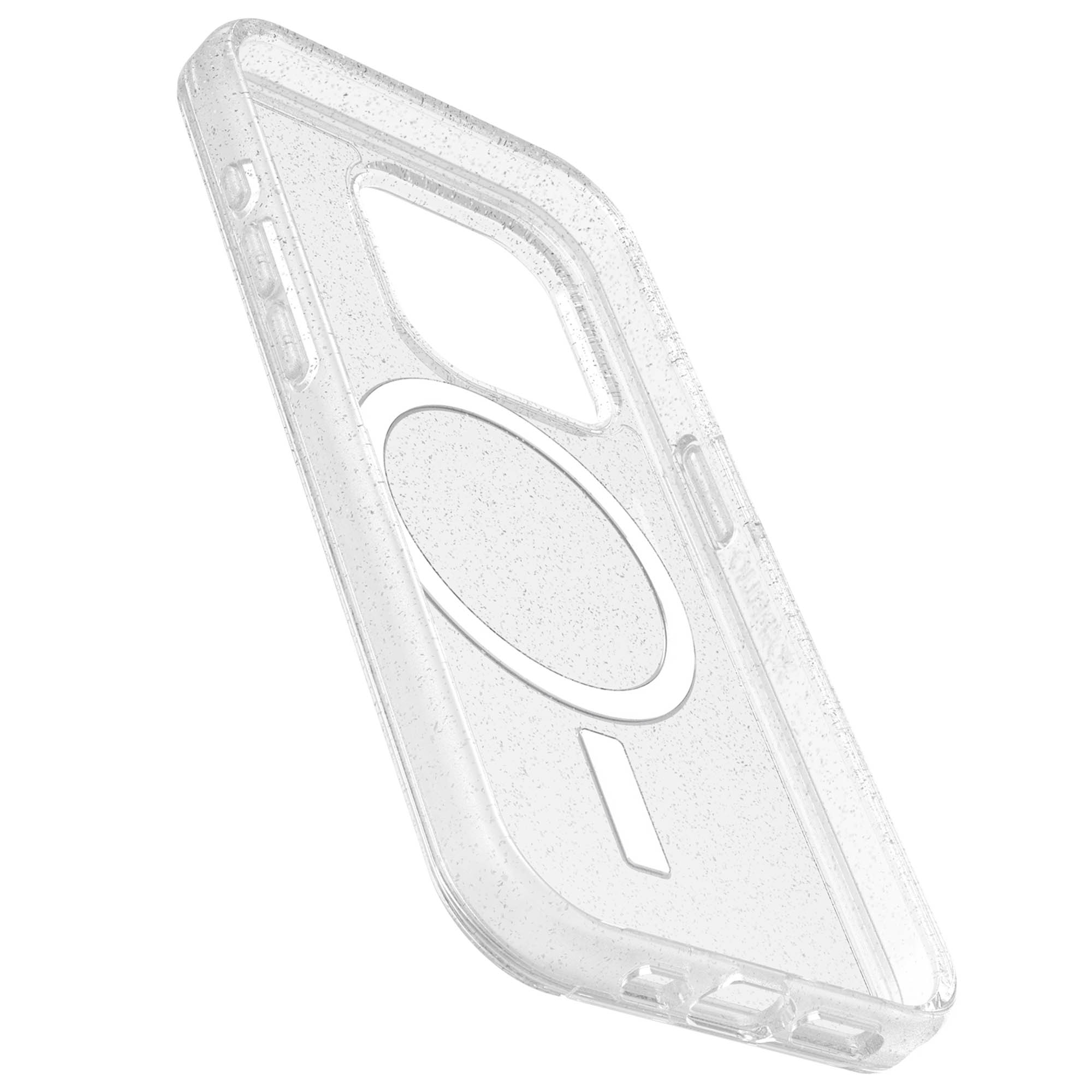 Eine transparente Handyhülle mit Ring. Die Hülle ist durchsichtig.