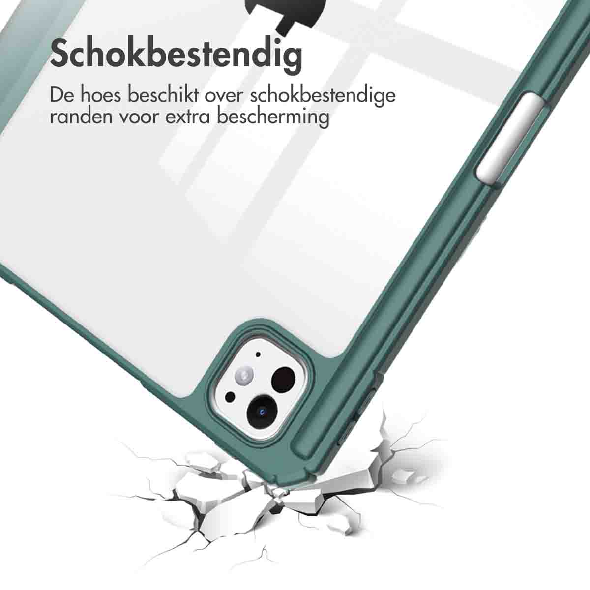 Clear phone case with green edges. The case is on a white surface with cracks.