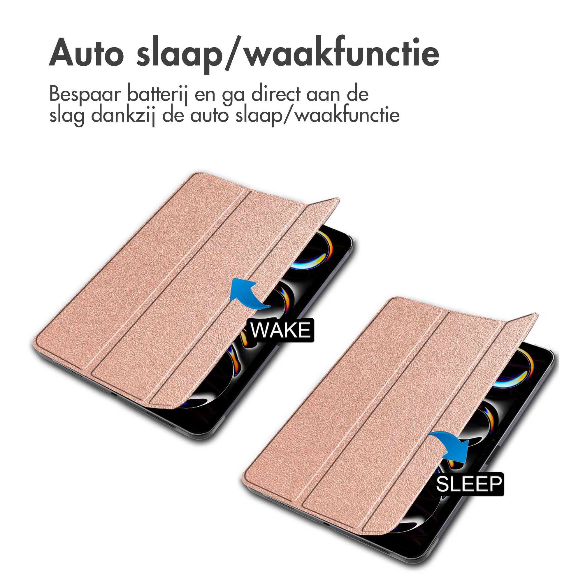 Two phone cases, one says 'WAKE' and the other 'SLEEP'.