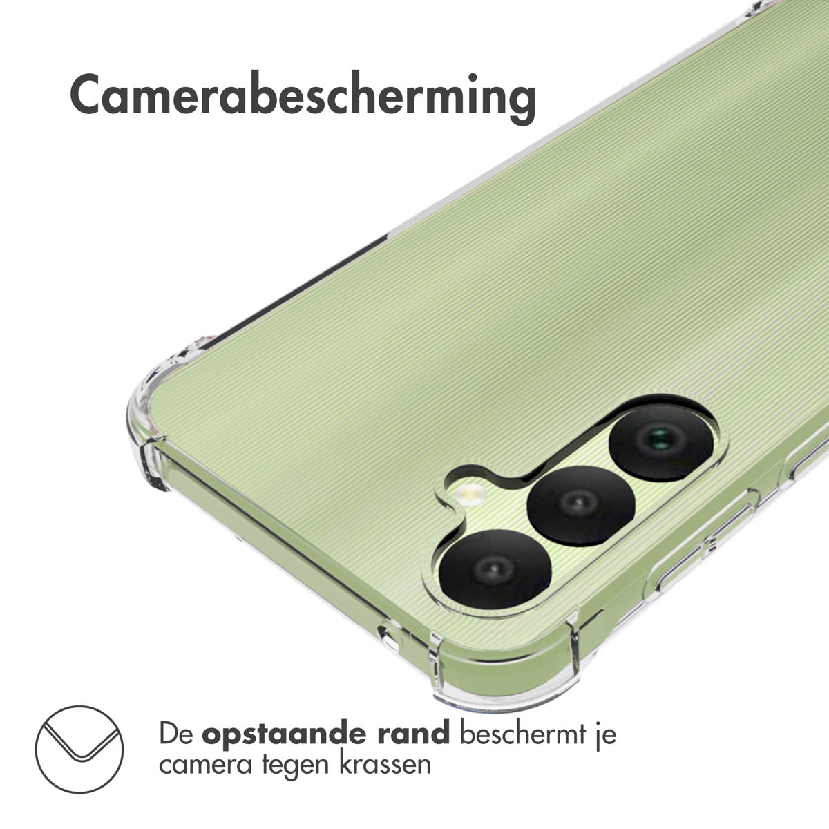 Coque de téléphone verte avec protection d'appareil photo et un téléphone.