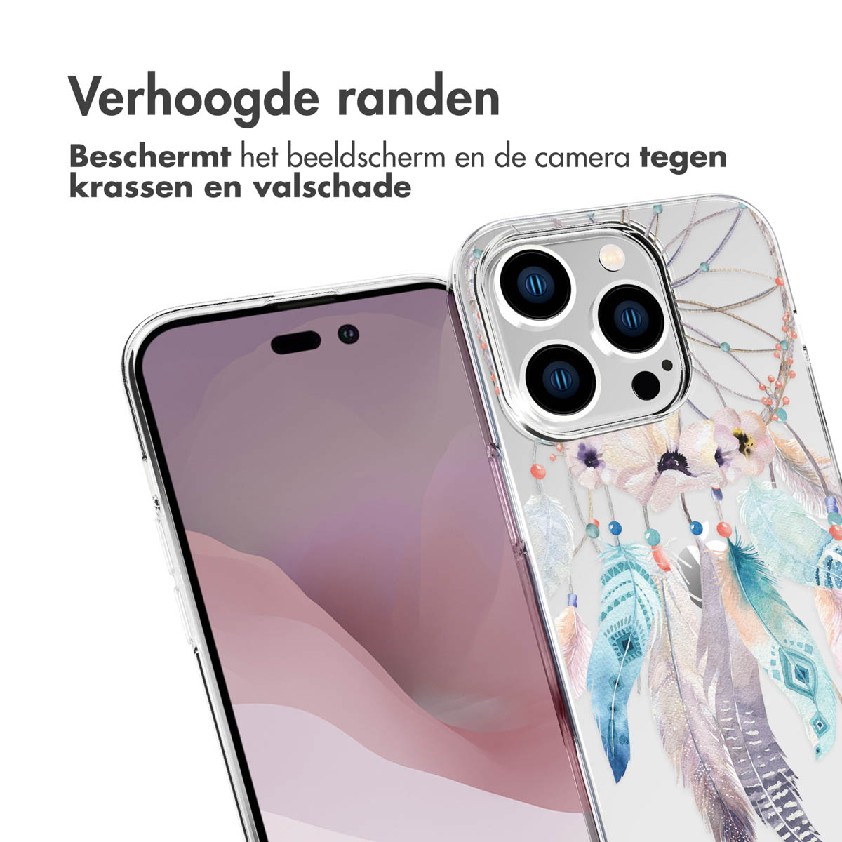 Custodia con design acchiappasogni, protegge un telefono.