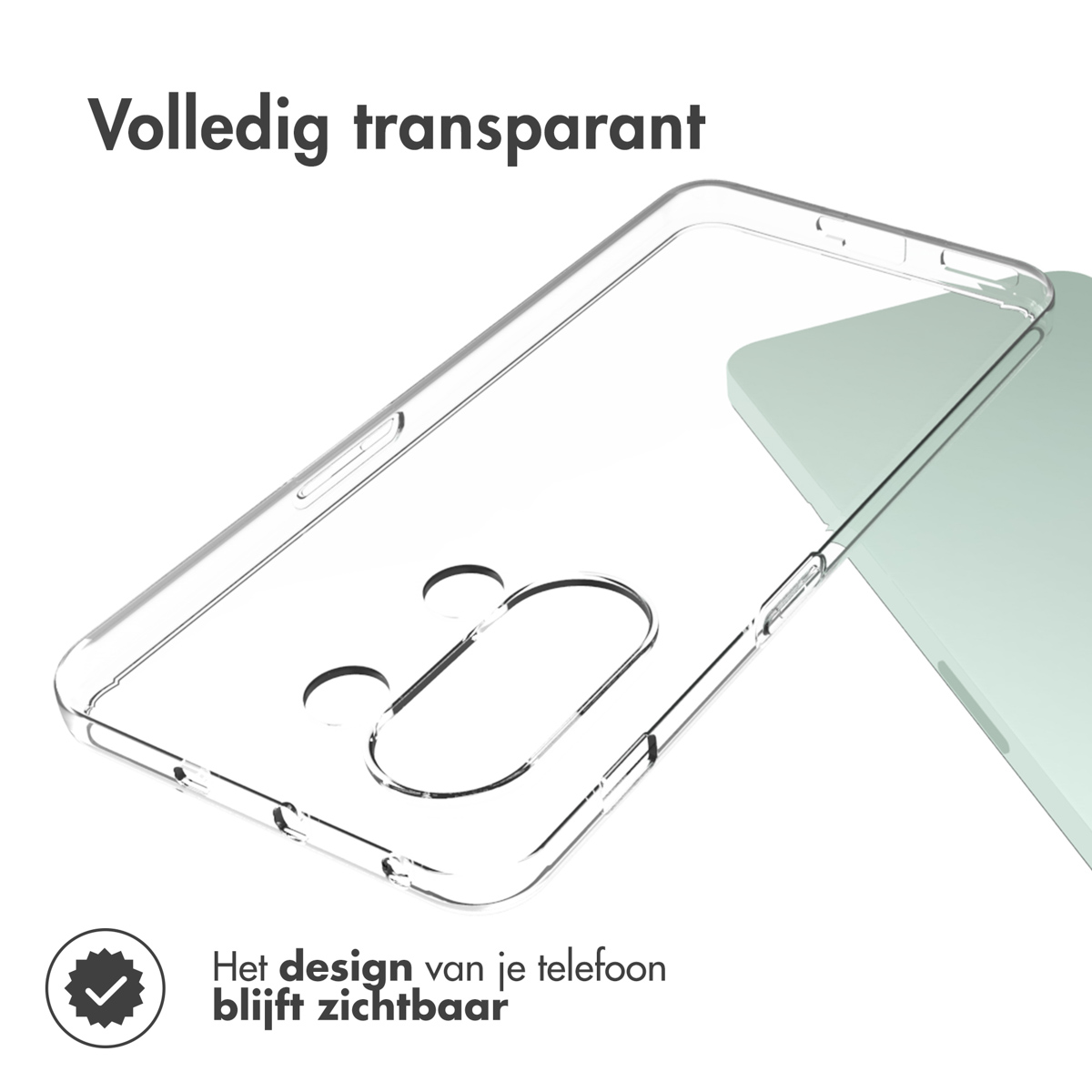 Custodia trasparente, che mostra il design del telefono.