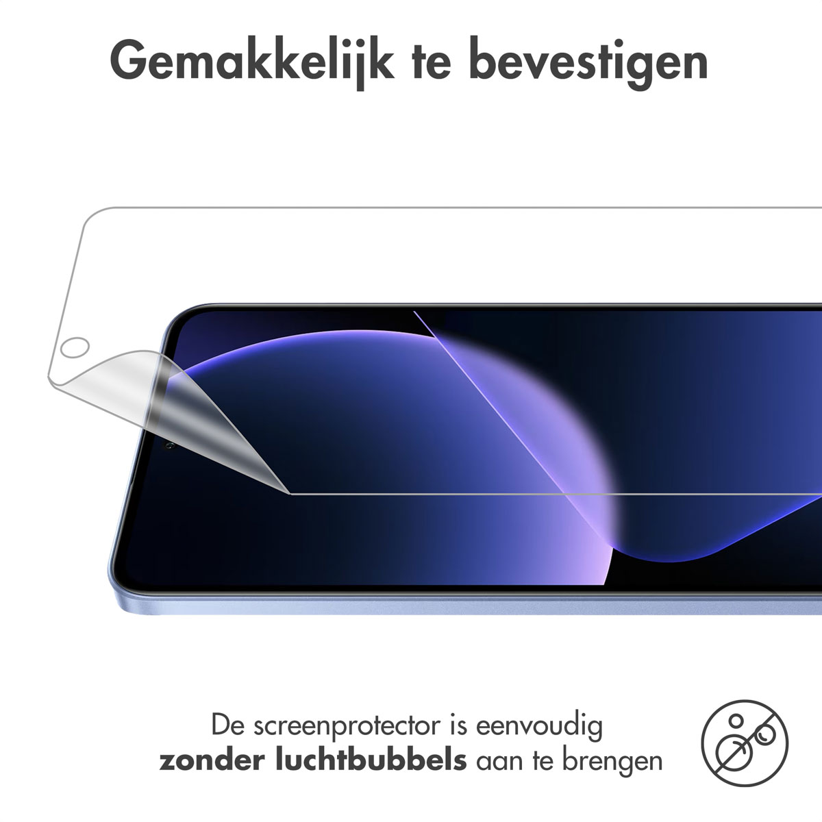 A screen protector being applied to a phone screen.