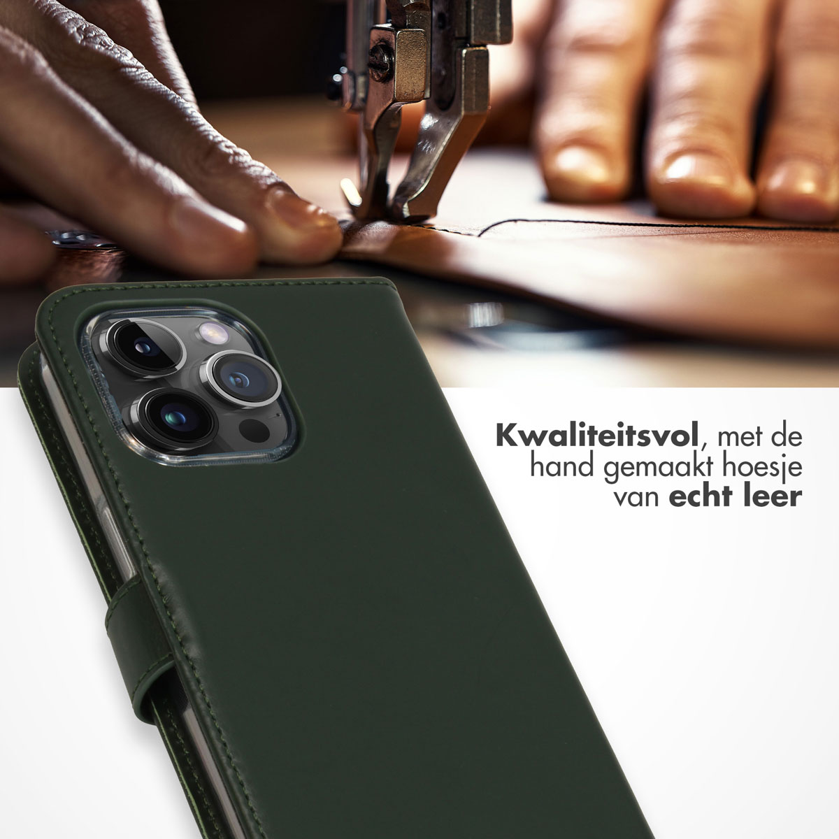 SELENCIA Coque folio compatible avec iPhone 15 Pro Max Étui de Téléphone voor Apple iPhone 15 Pro Max Vert