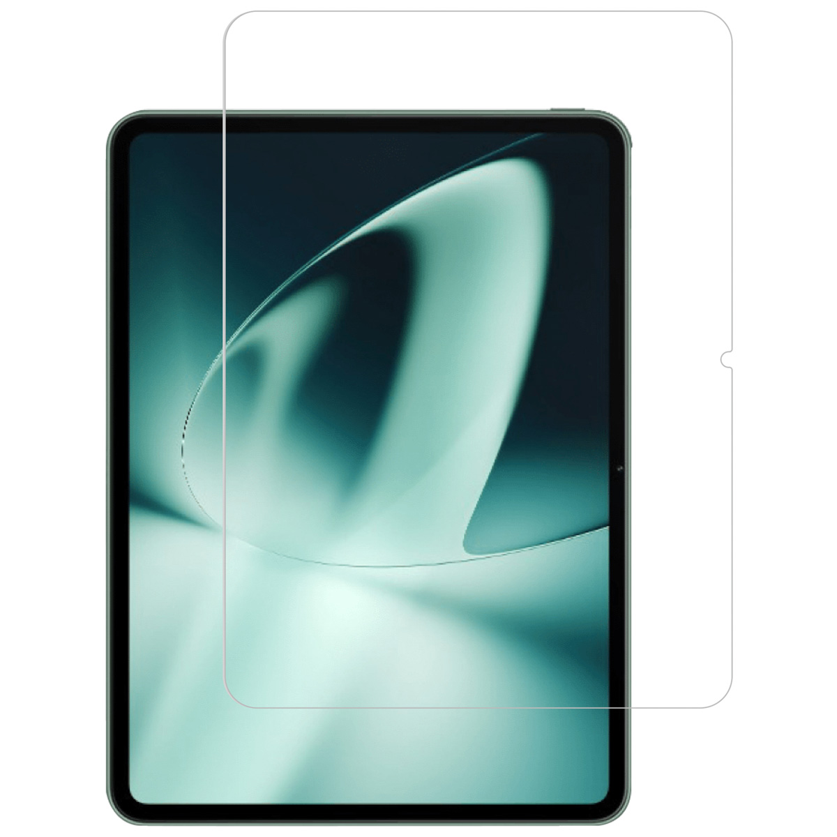 Proteggi schermo trasparente su un tablet, con superficie pulita.