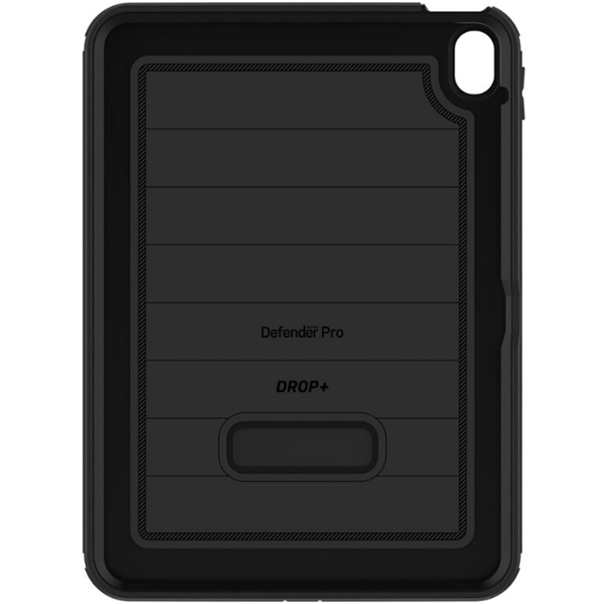 Black tablet case with a drop+ logo. The case is black and has a textured design.