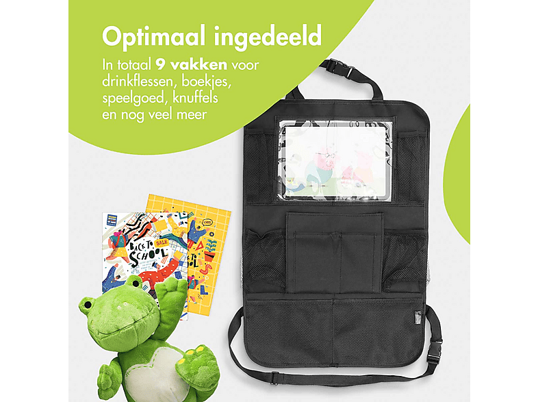 Smof Auto-organizer voor voorstoel/passagiersstoel, achterbank, hangende autostoel, organizer voor bestanden, kantoorbenodigdheden, achterbank-organizer voor kinderen, met apart vak voor laptop