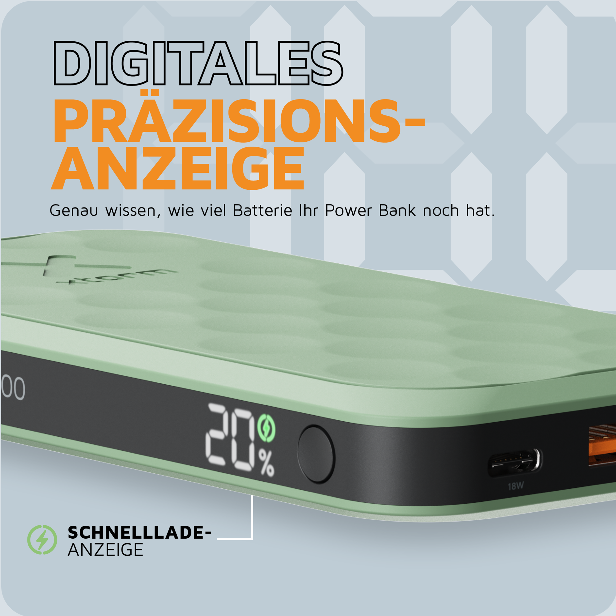 XTORM FS5103U PB 10.000 20W PD FUEL Powerbank 10000 mAh Sage Green