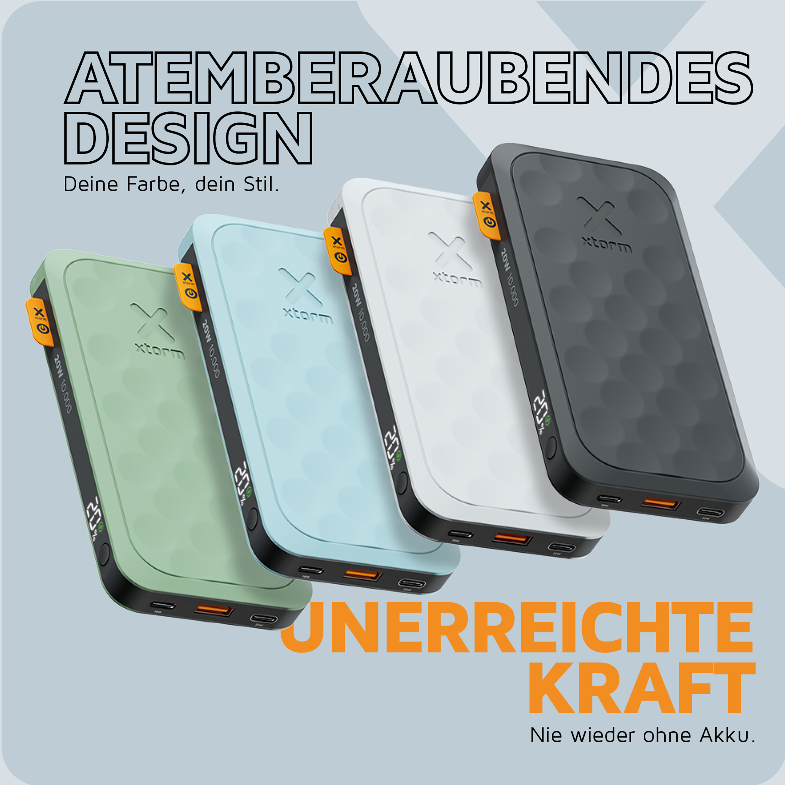 XTORM FS5103U PB 10.000 20W PD FUEL Powerbank 10000 mAh Sage Green