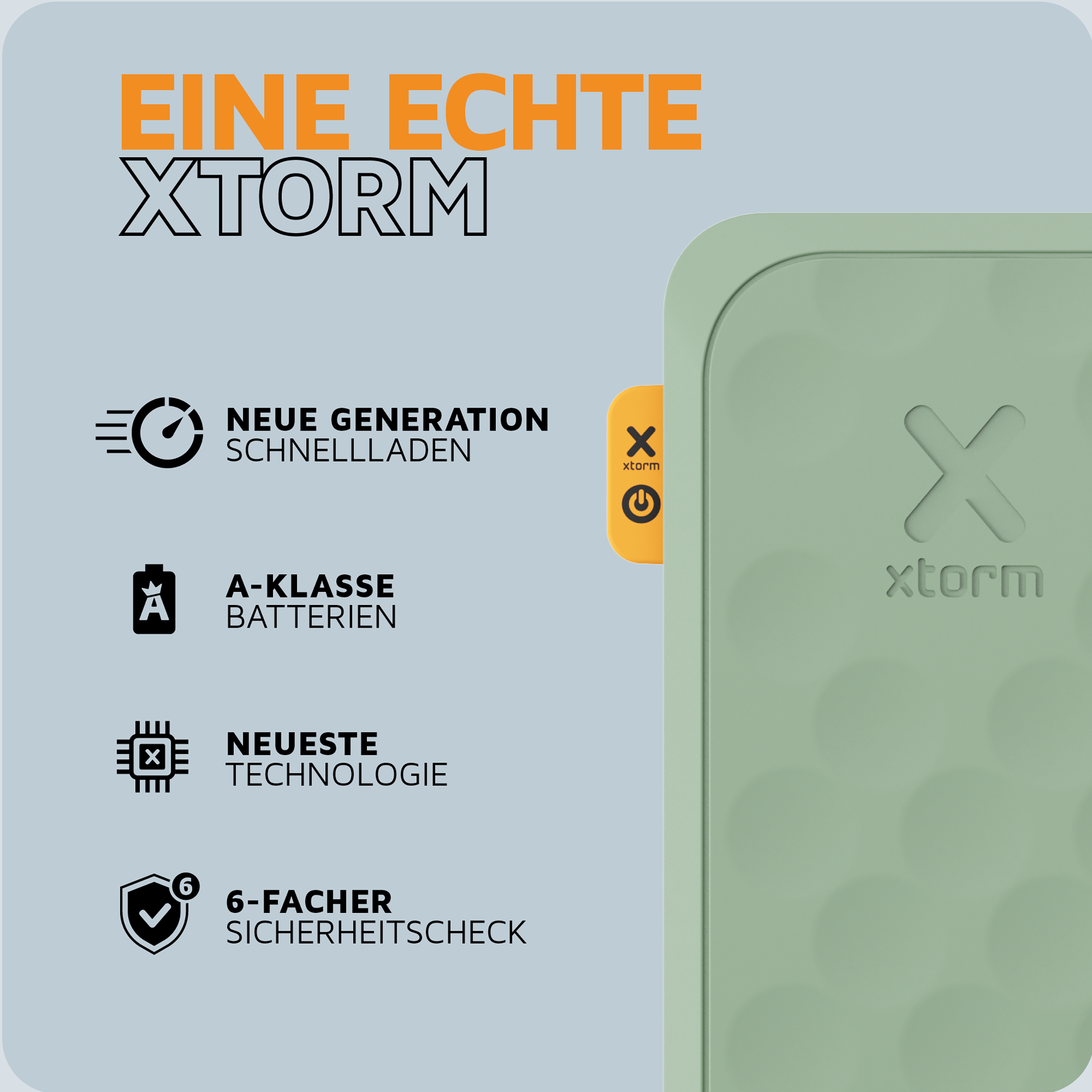 XTORM FS5103U PB 10.000 20W PD FUEL Powerbank 10000 mAh Sage Green