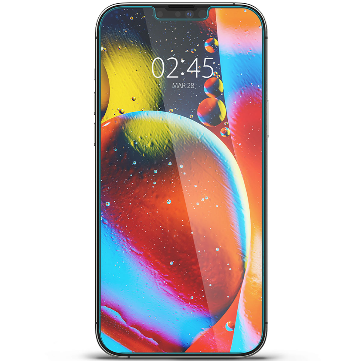 Ekran telefonu z kolorowym efektem wody.