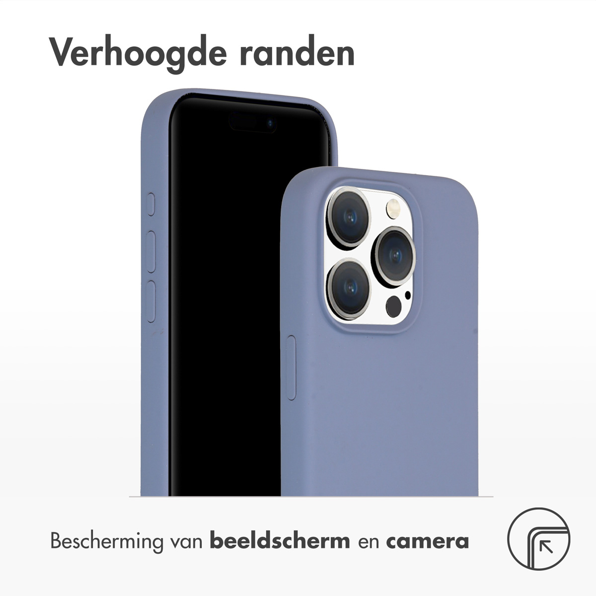 Twee telefoons, één in een blauwe hoes, beschermt het scherm en de camera. De andere is zwart.