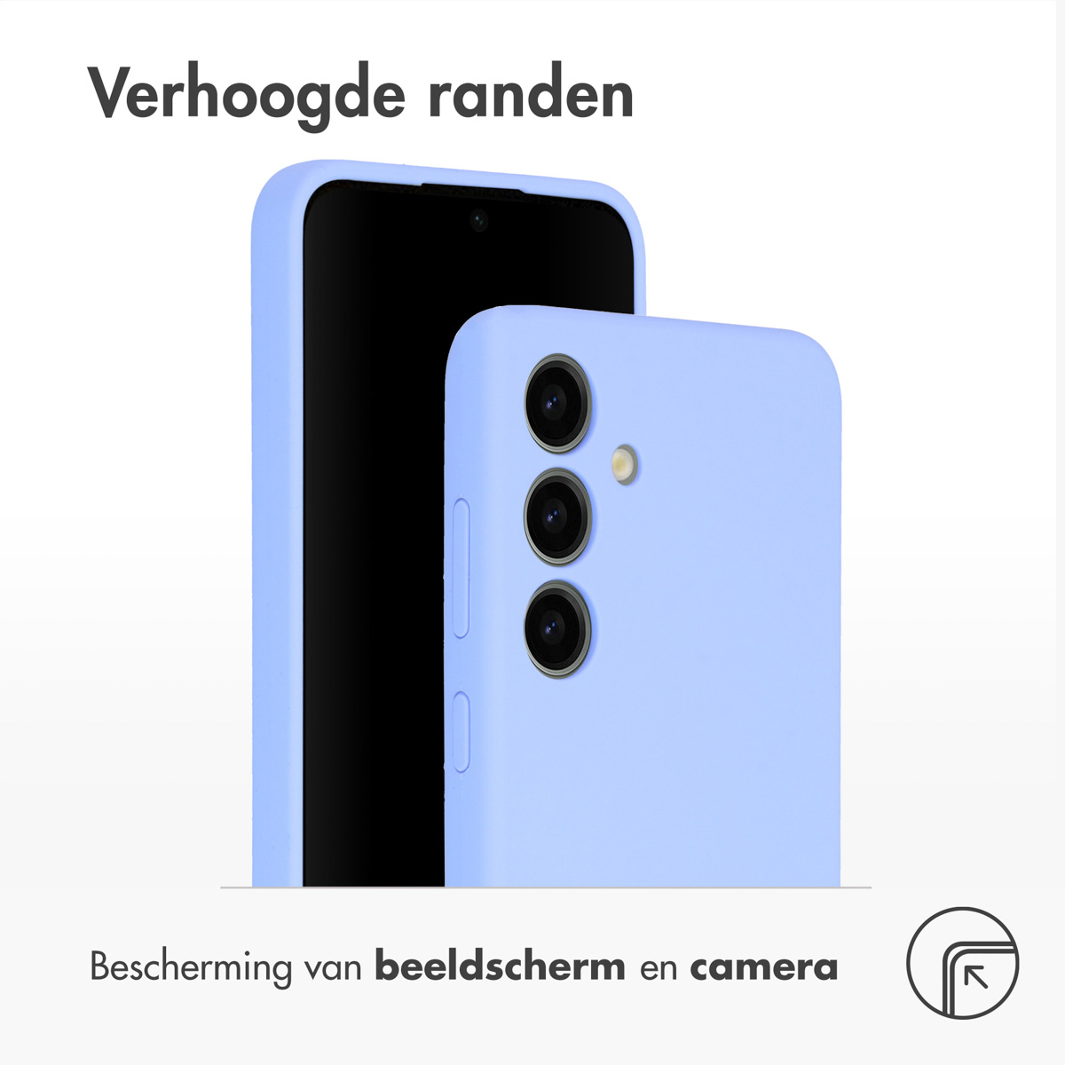 Deux téléphones, dans des coques bleues. Les coques protègent l'écran et l'appareil photo. Bleu clair.
