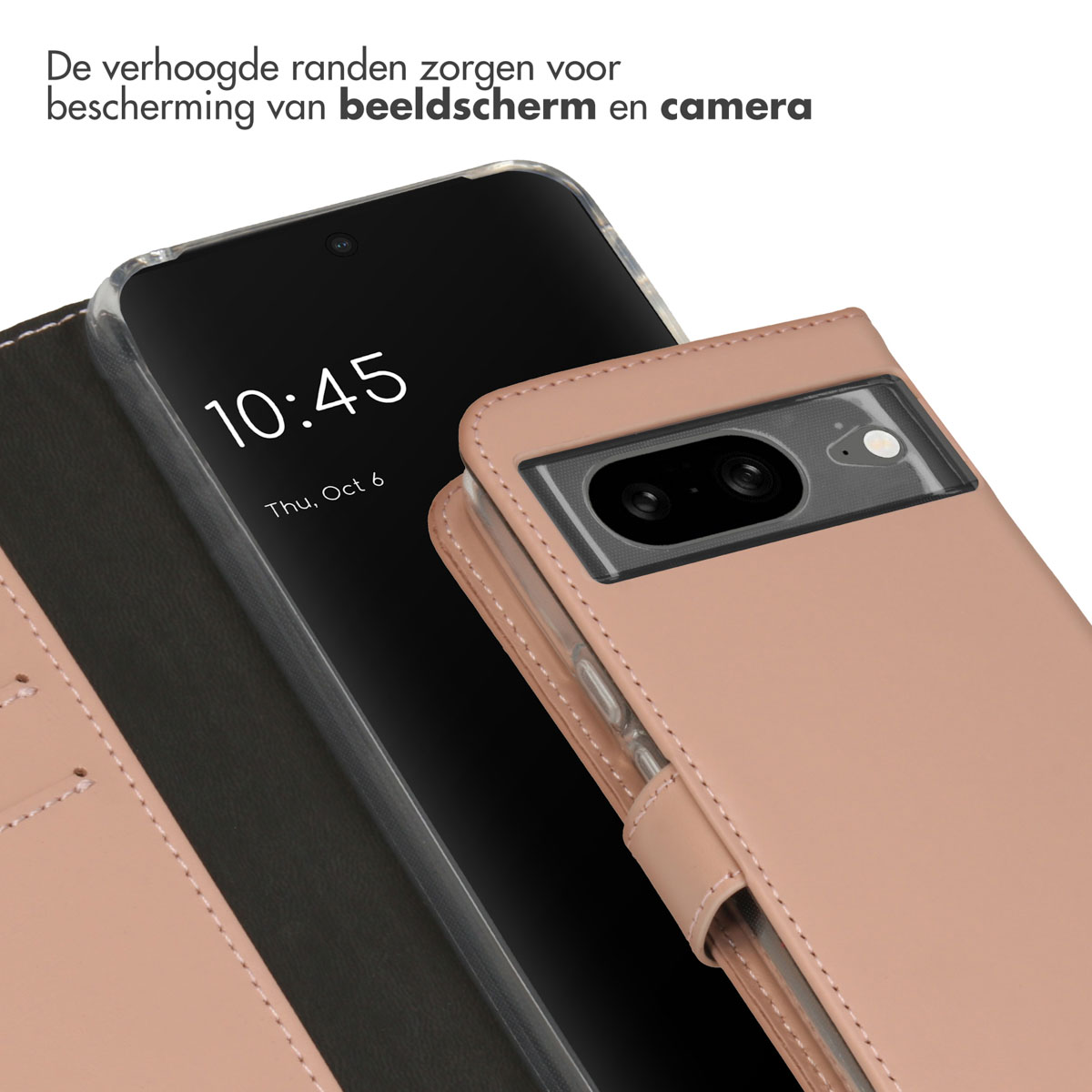 Un téléphone dans un étui rose, montrant l'écran du téléphone et l'étui.