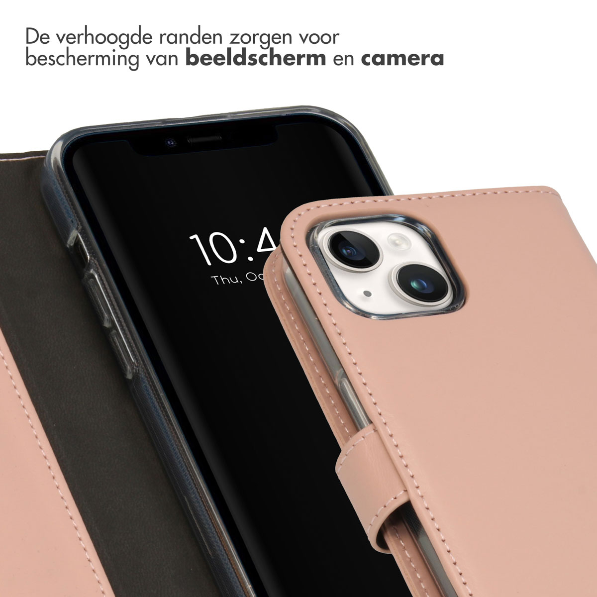 Pink phone case with a phone inside. The phone displays the time.
