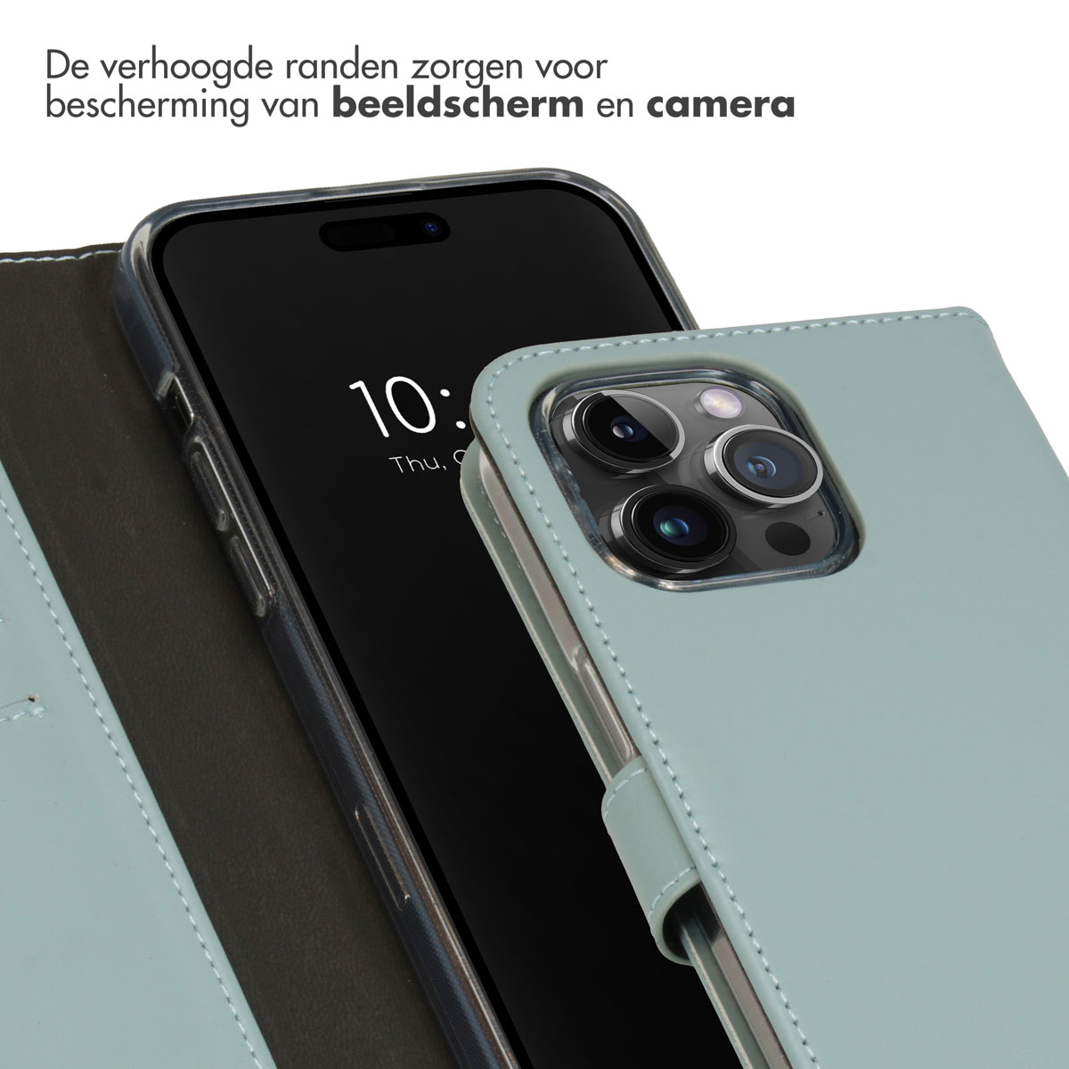 SELENCIA Coque folio compatible avec iPhone 15 Pro Max Étui de Téléphone voor Apple iPhone 15 Pro Max Bleu clair