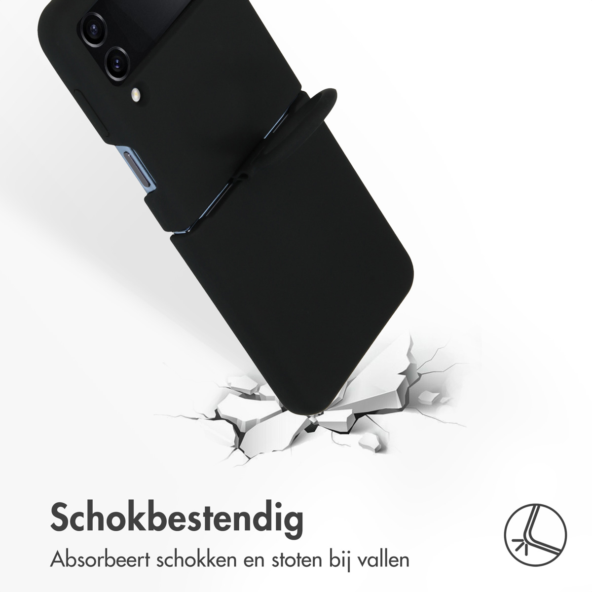ACCEZZ Liquid Back Cover aus Silikon, Full Cover, Samsung, Galaxy Z Flip 4, Schwarz