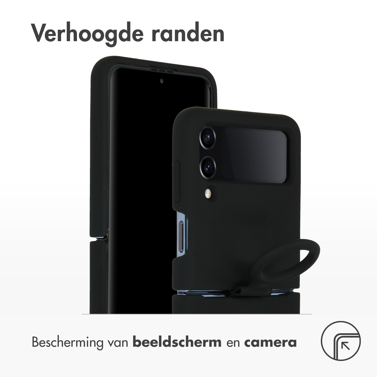 ACCEZZ Liquid Back Cover aus Silikon, Full Cover, Samsung, Galaxy Z Flip 4, Schwarz