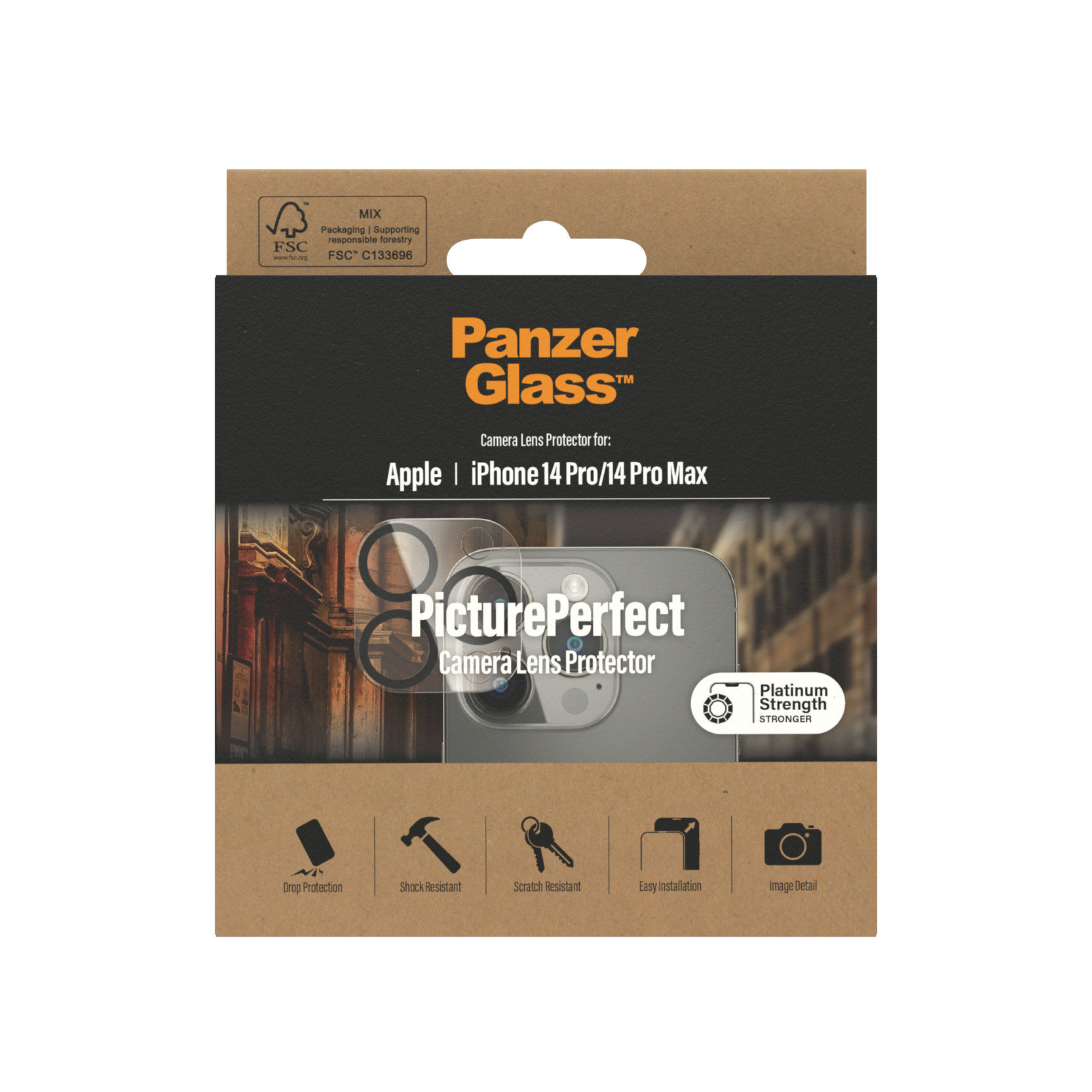 A product box for camera lens protectors.