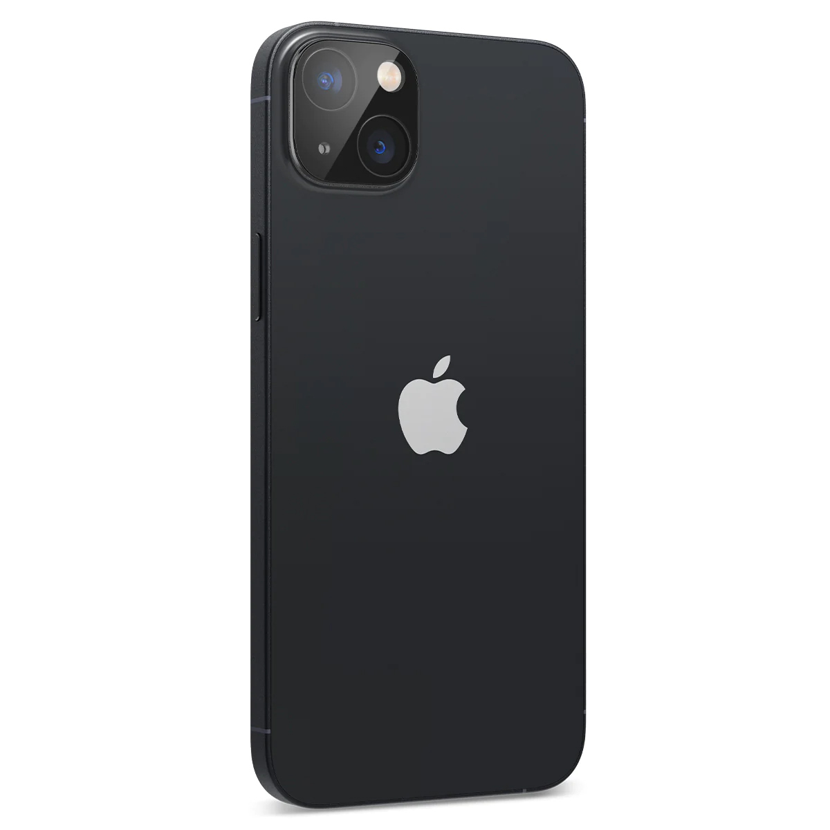 Un iPhone noir est montré de dos, présentant le logo Apple et la configuration de la caméra.
