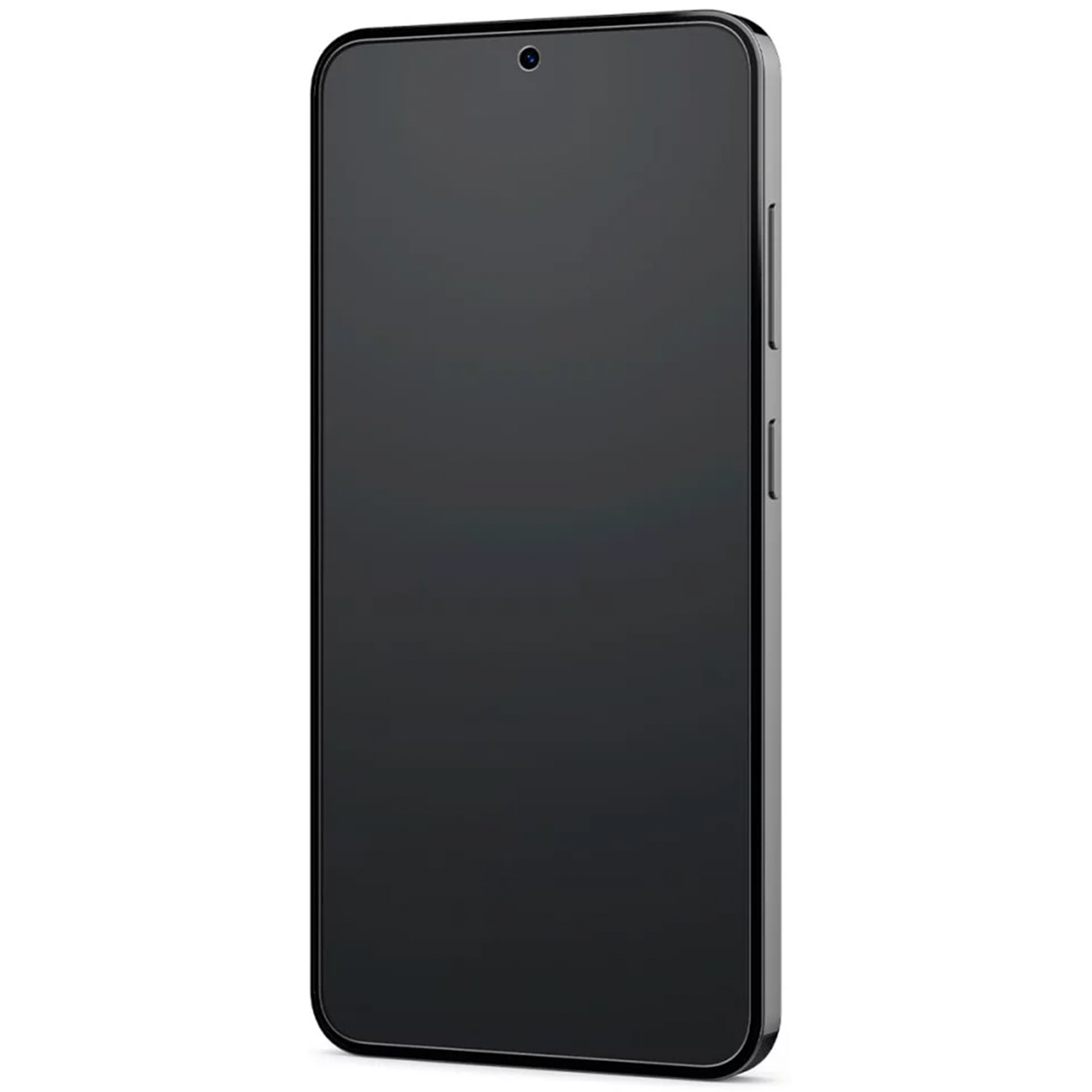 Czarny smartfon, pokazujący ekran i boki. Ma aparat u góry.