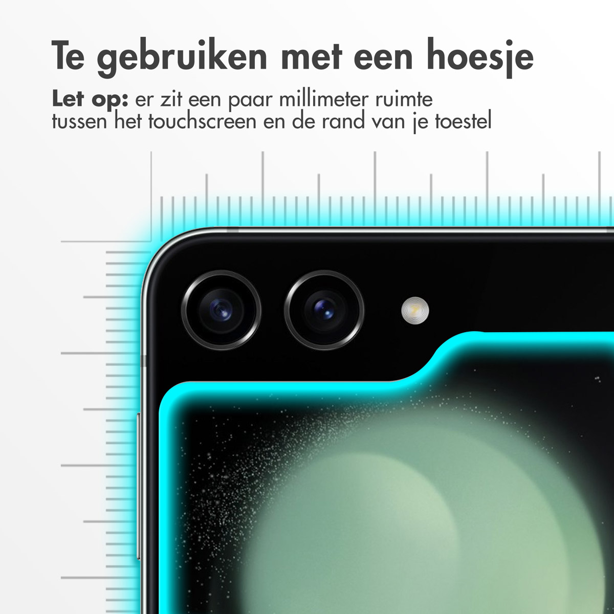 Un téléphone avec un écran protecteur. Le texte dit 'À utiliser avec un étui'.