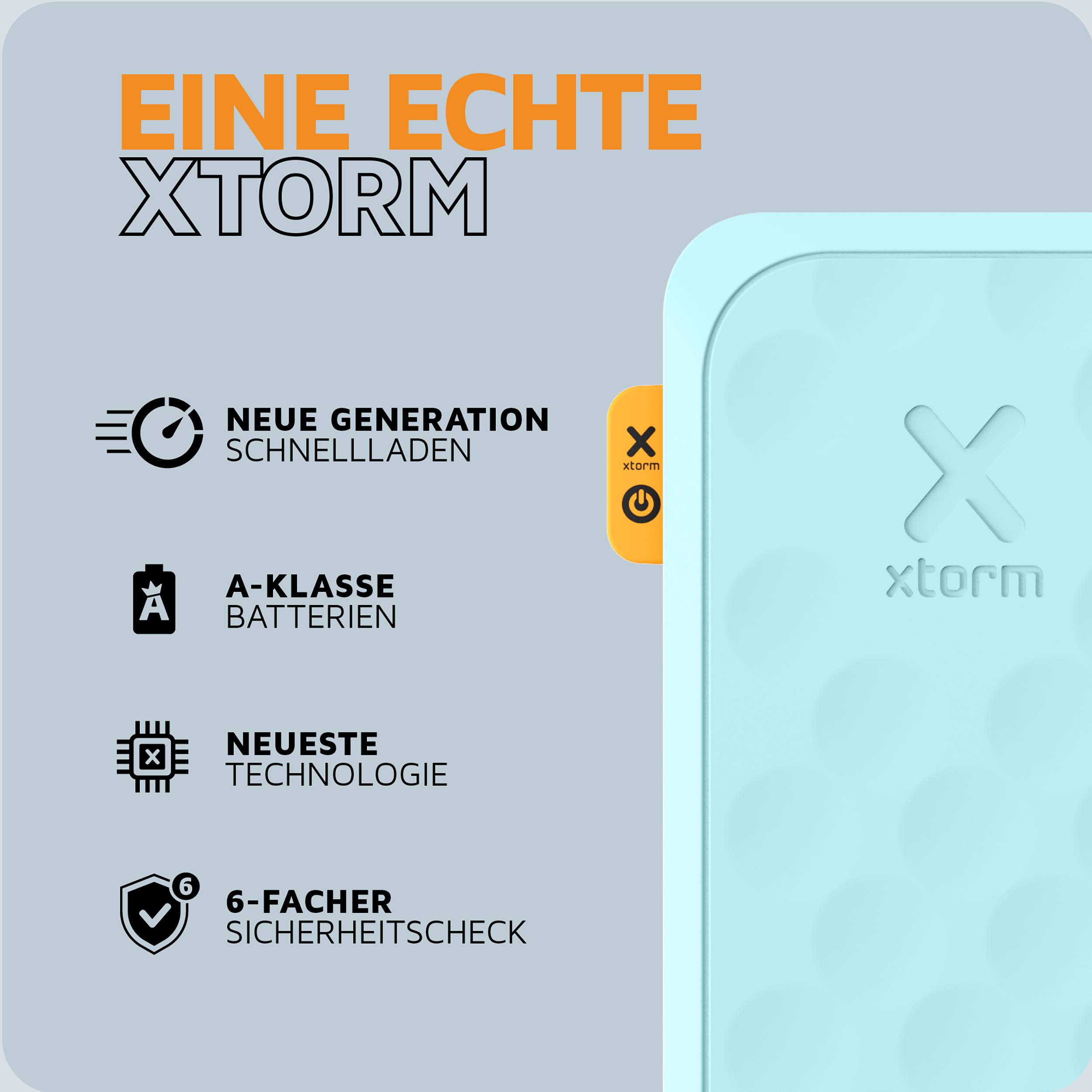 Powerbank - XTORM FS5102U, 10000 mAh, Verde azulado