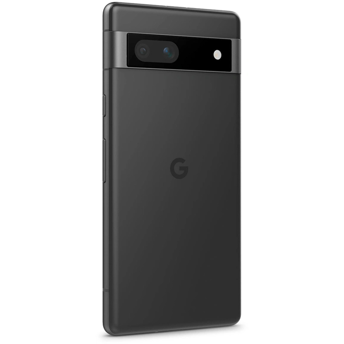 Un smartphone noir avec un module caméra à l'arrière, vu en vue trois quarts.