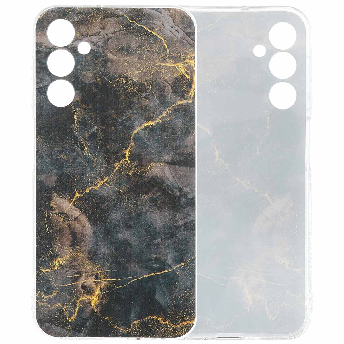 Coque de téléphone avec motif marbre. Le téléphone est à l'intérieur de la coque.