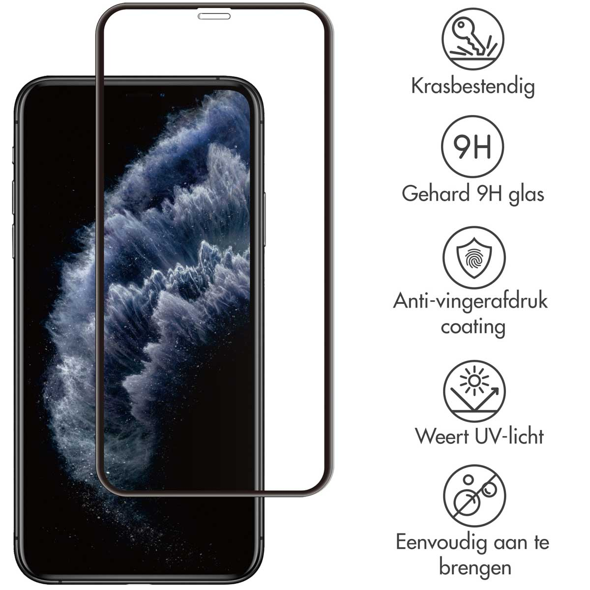 Téléphone avec protecteur d'écran. Protection contre les rayures et les UV.