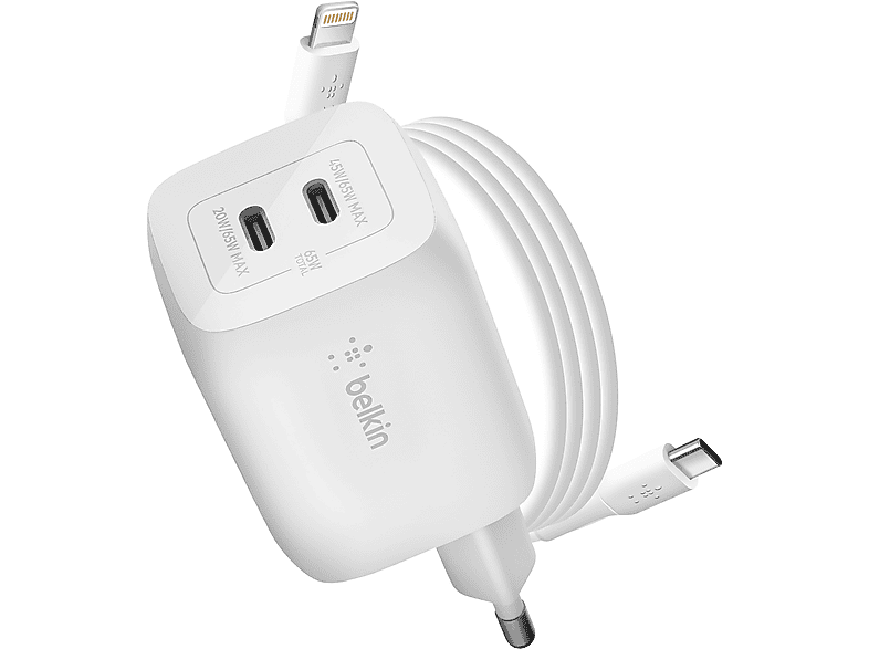 Belkin 65W PD PPS Dual USB-C GaN lader kabel 2m