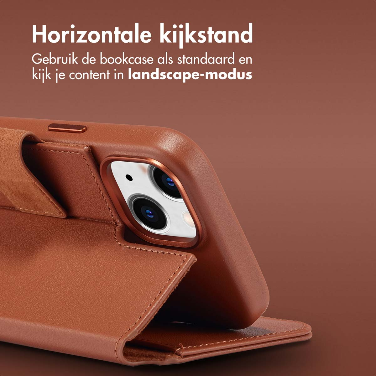 ACCEZZ Leather Bookcase 2-in-1 met MagSafe - Geschikt voor Apple iPhone 15 - Telefoonhoesje voor Apple iPhone 15 Bruin