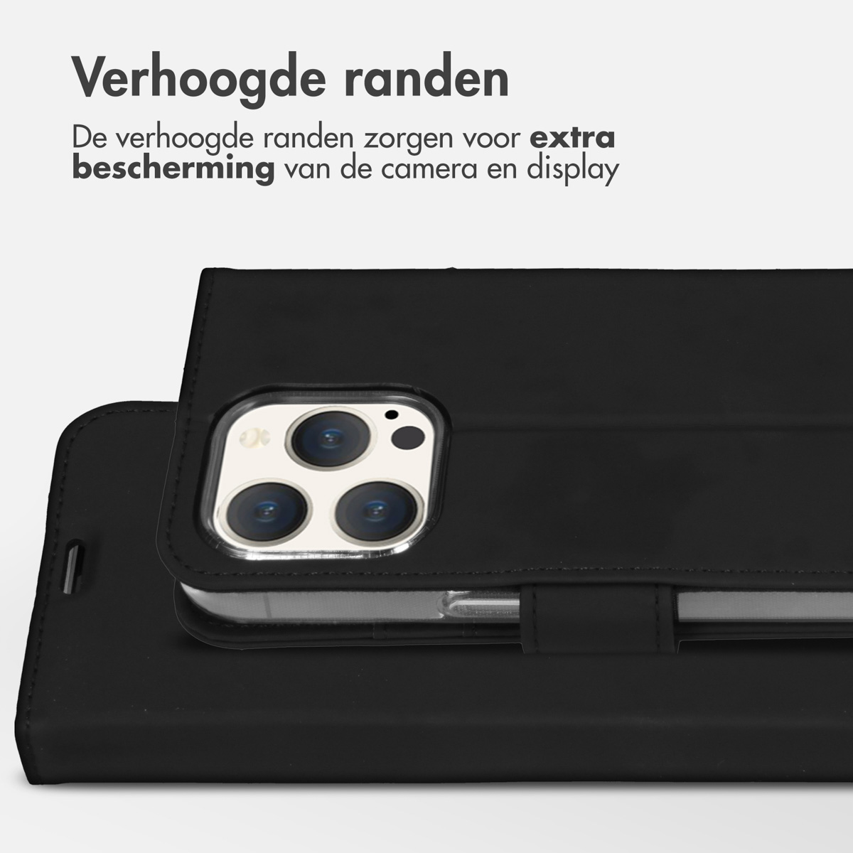 ACCEZZ Coque folio compatible avec iPhone 15 Pro Étui de Téléphone voor Apple iPhone 15 Pro Noir
