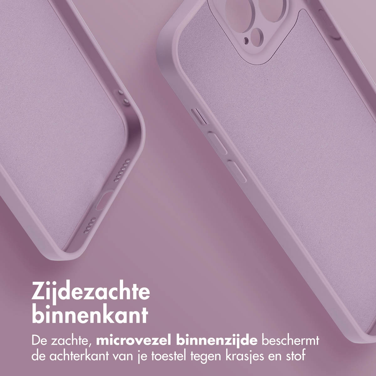 Coque de téléphone violette. L'intérieur de la coque est doux. Le fond est violet.