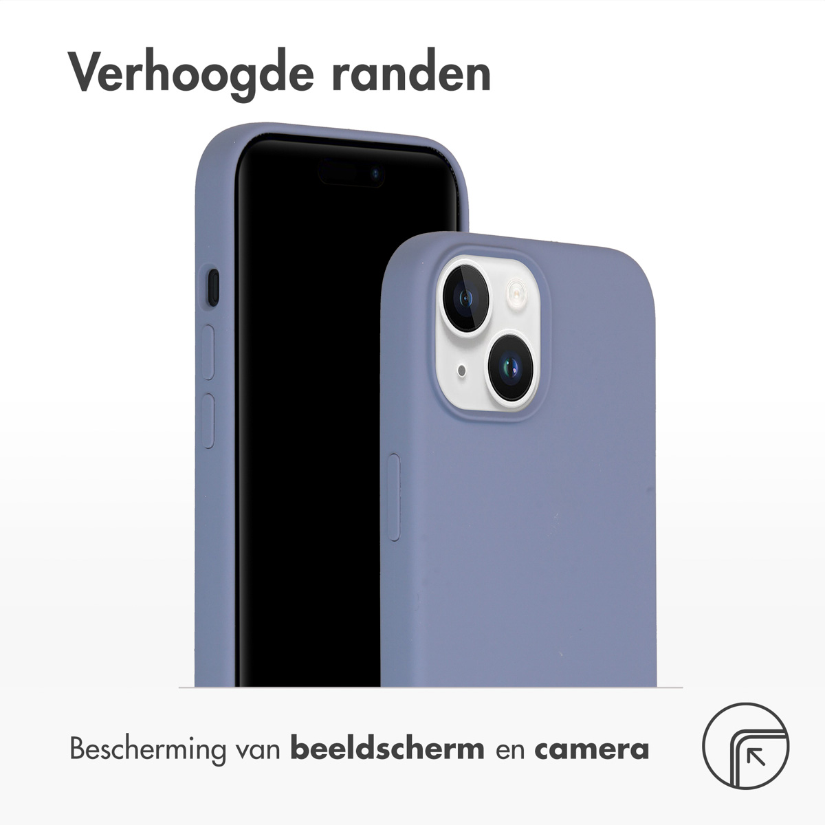 Twee telefoons, één in een blauwe hoes. De andere telefoon is zwart. De achtergrond is wit.