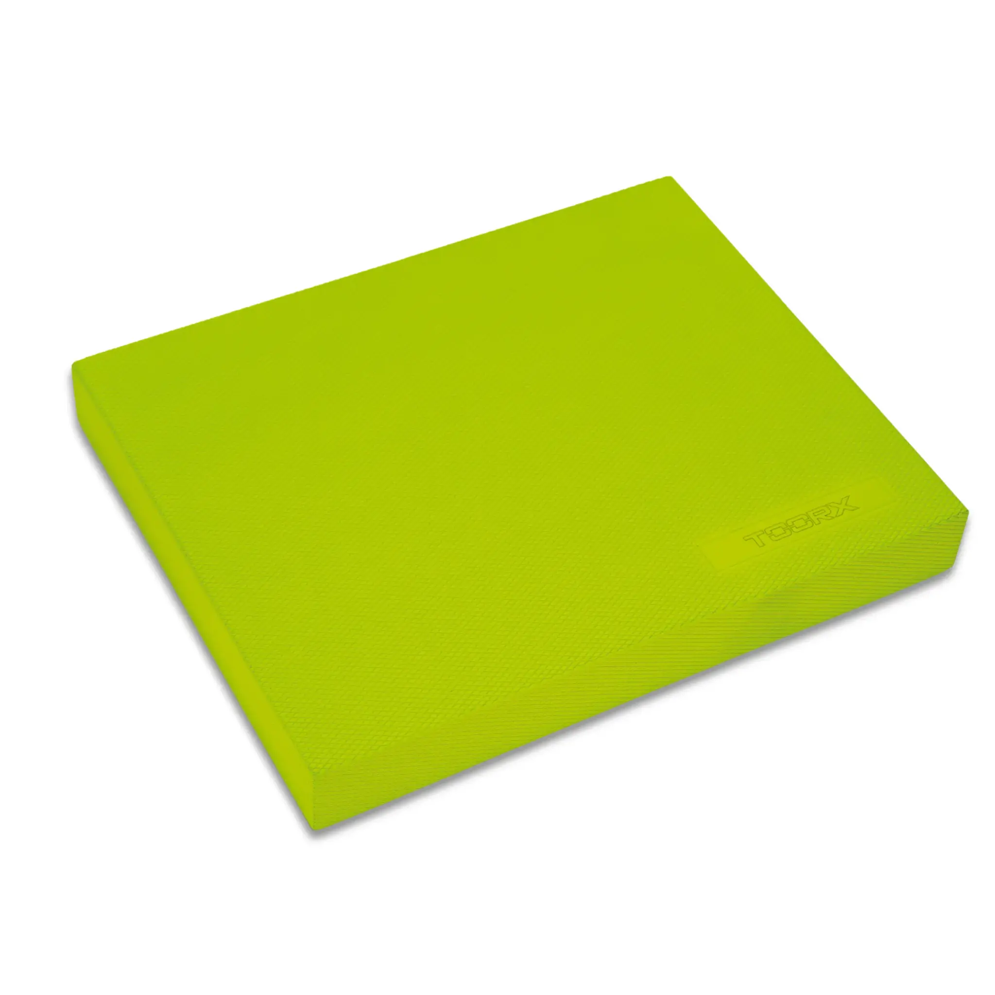 Felgroene yogamat, licht getextureerd, met de merknaam 'TOORX' in reliëf.
