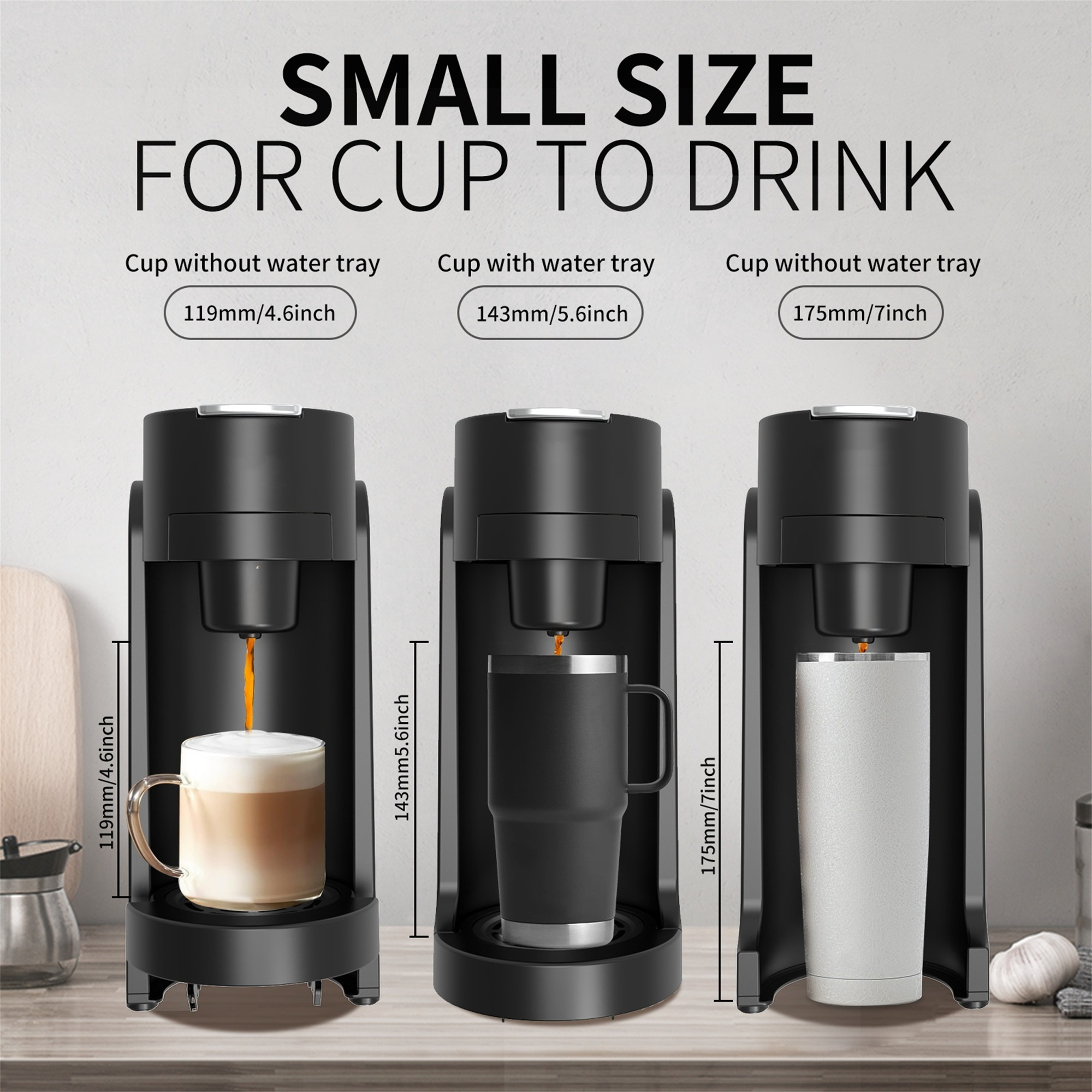 YEMASTER Mini Kapsel-Kaffeemaschine, Ideal für Zuhause Kaffeemaschine Schwarz