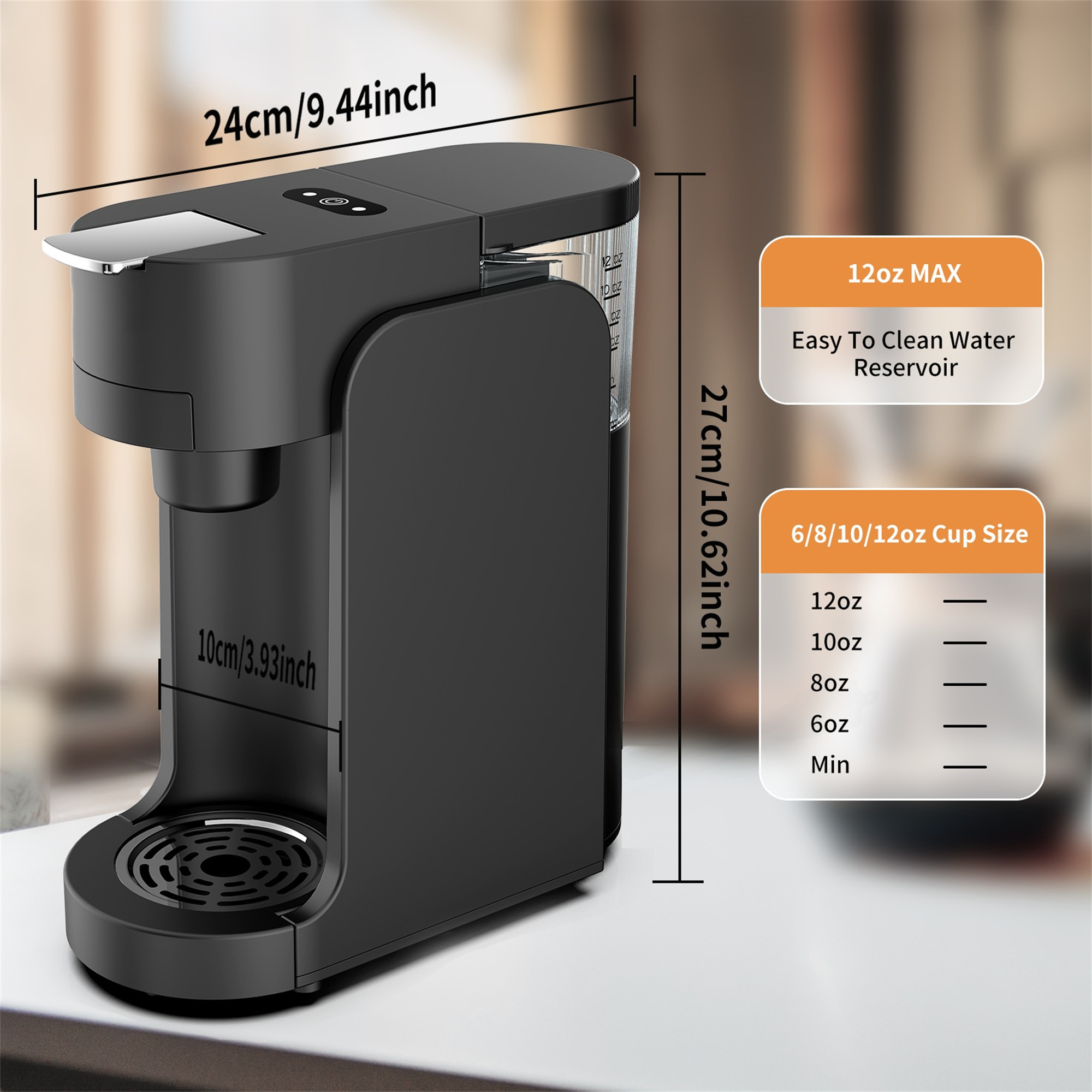 YEMASTER Mini Kapsel-Kaffeemaschine, Ideal für Zuhause Kaffeemaschine Schwarz