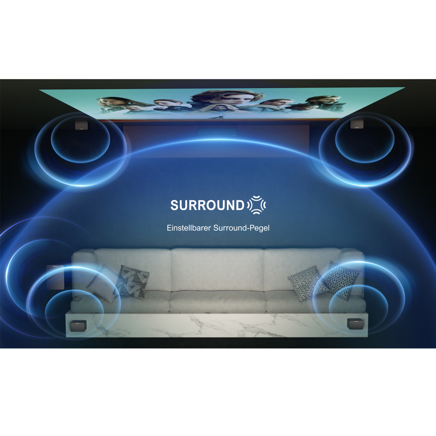 ULTIMEA Poseidon Serie_7.1 Soundsysteem, 6.5" Draadloze Subwoofer Soundbar met Subwoofer Zwart