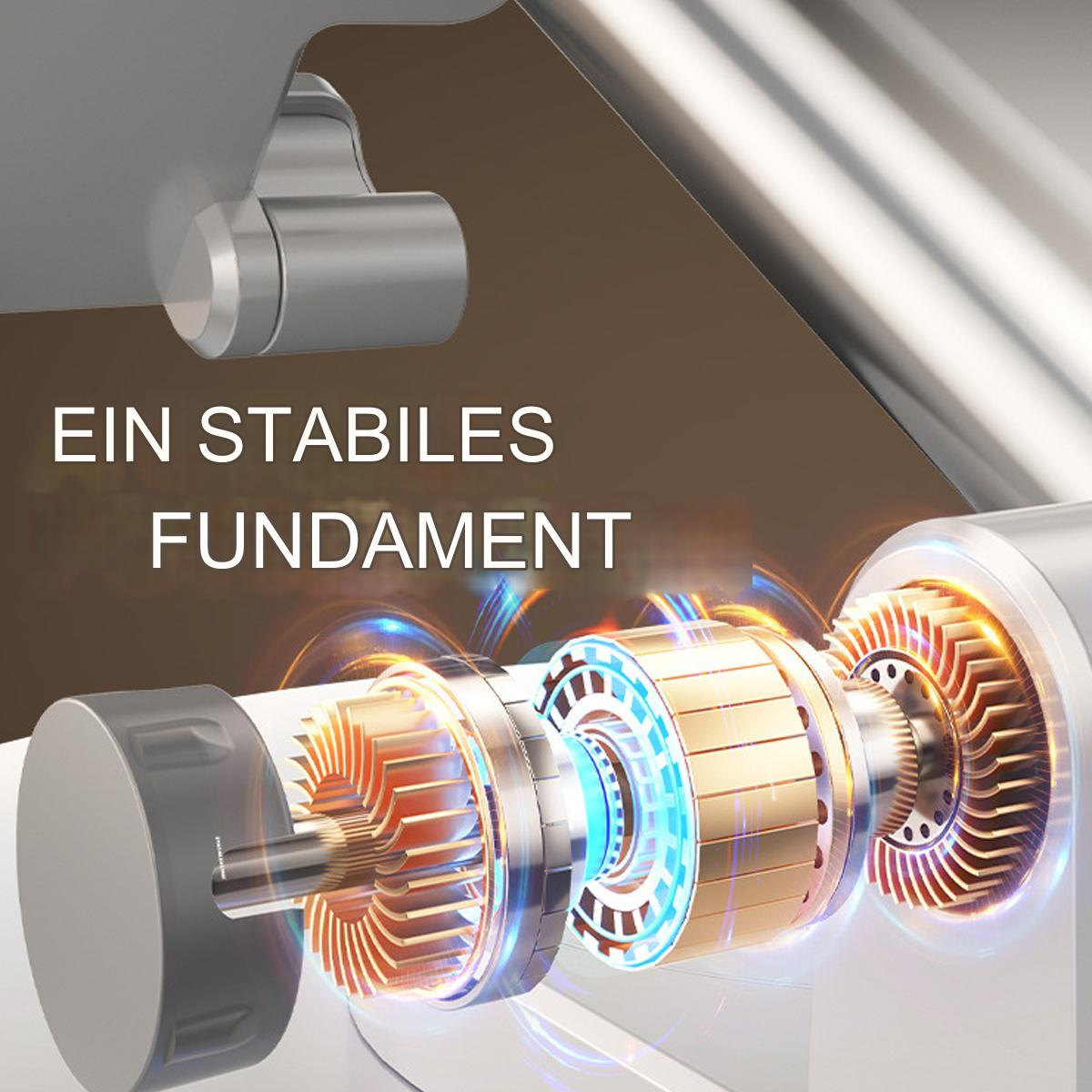 Schnittansicht eines Motors, zeigt interne Komponenten, Kupferspulen und blaue Lichtdetails.