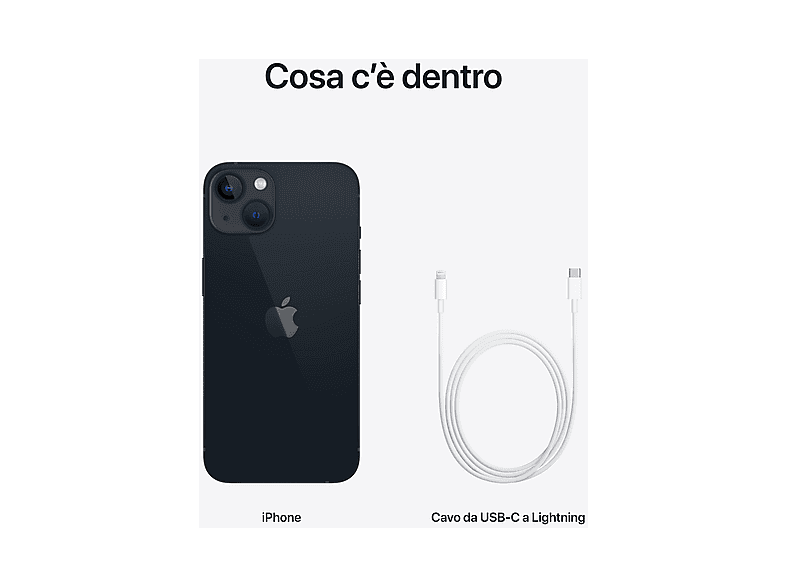 APPLE iPhone 13 Midnight, Negro, Móvil iOS, 128 GB, 4 GB RAM, 6,1